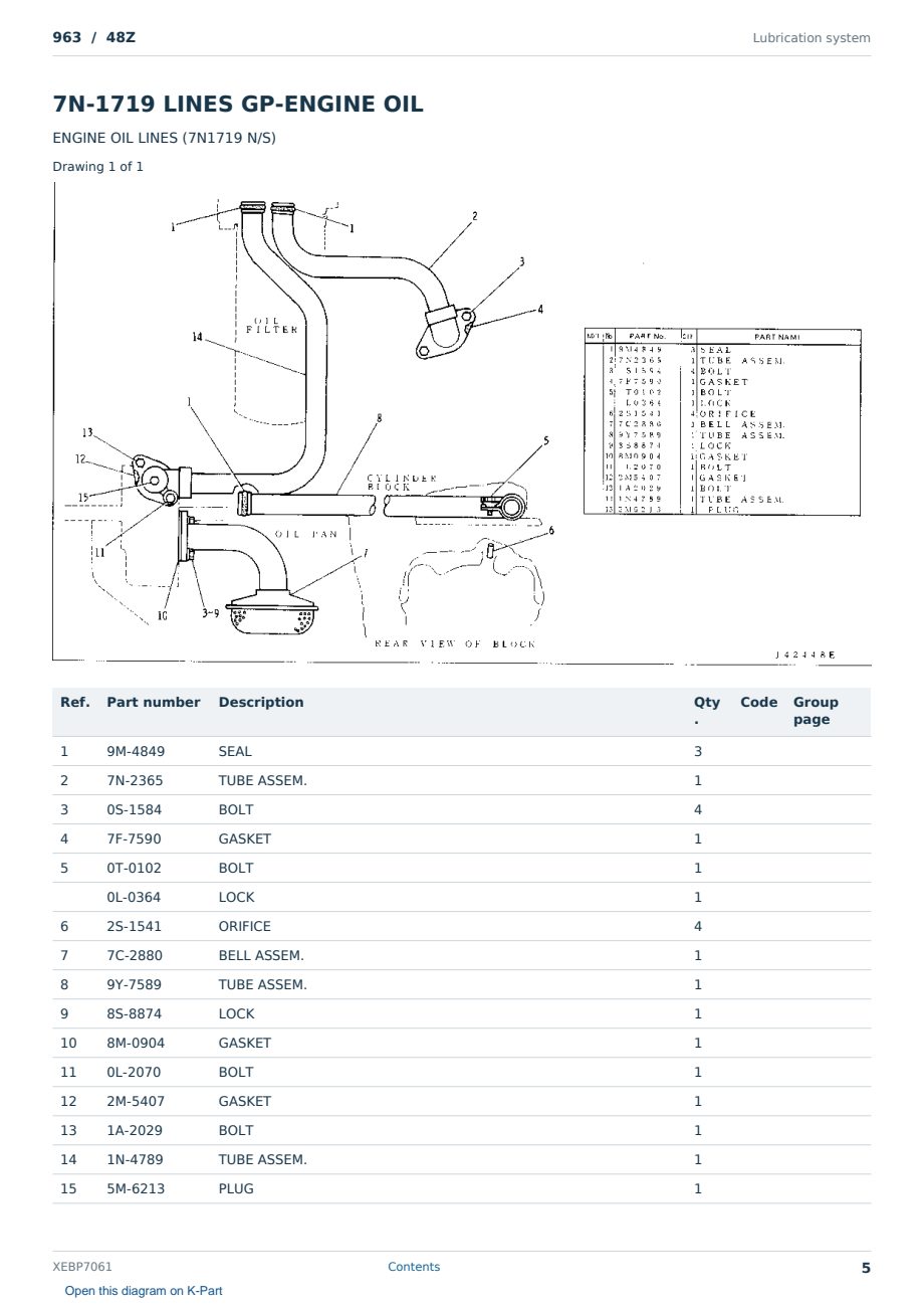 Caterpillar 963 S/N 48Z Partsbook XEBP7061 (English) - sample page 5 of 10 Caterpillar 963 S/N 48Z Partsbook XEBP7061 (English) - sample page 5 of 10