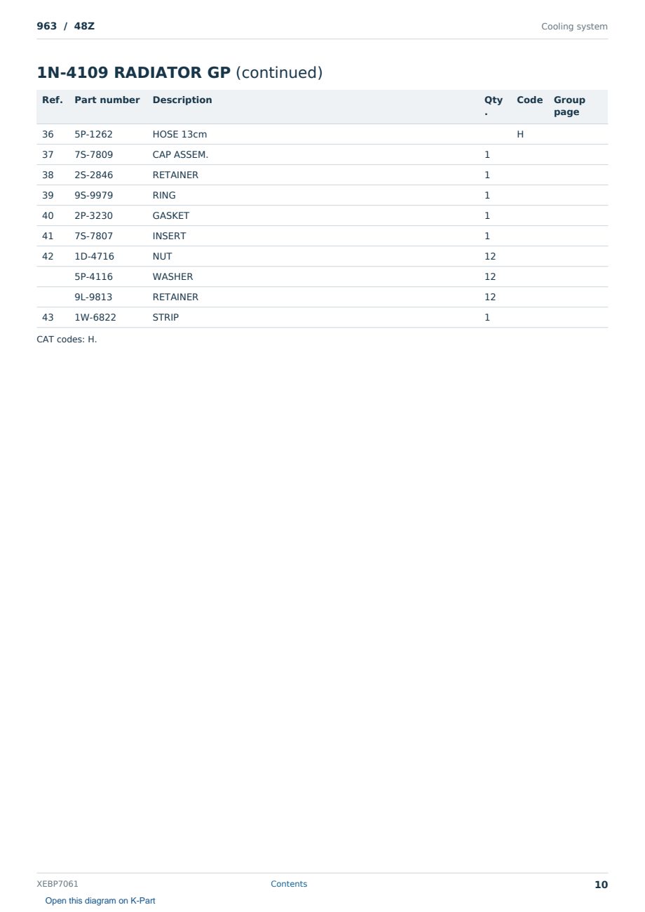 Caterpillar 963 S/N 48Z Partsbook XEBP7061 (English) - sample page 10 of 10 Caterpillar 963 S/N 48Z Partsbook XEBP7061 (English) - sample page 10 of 10