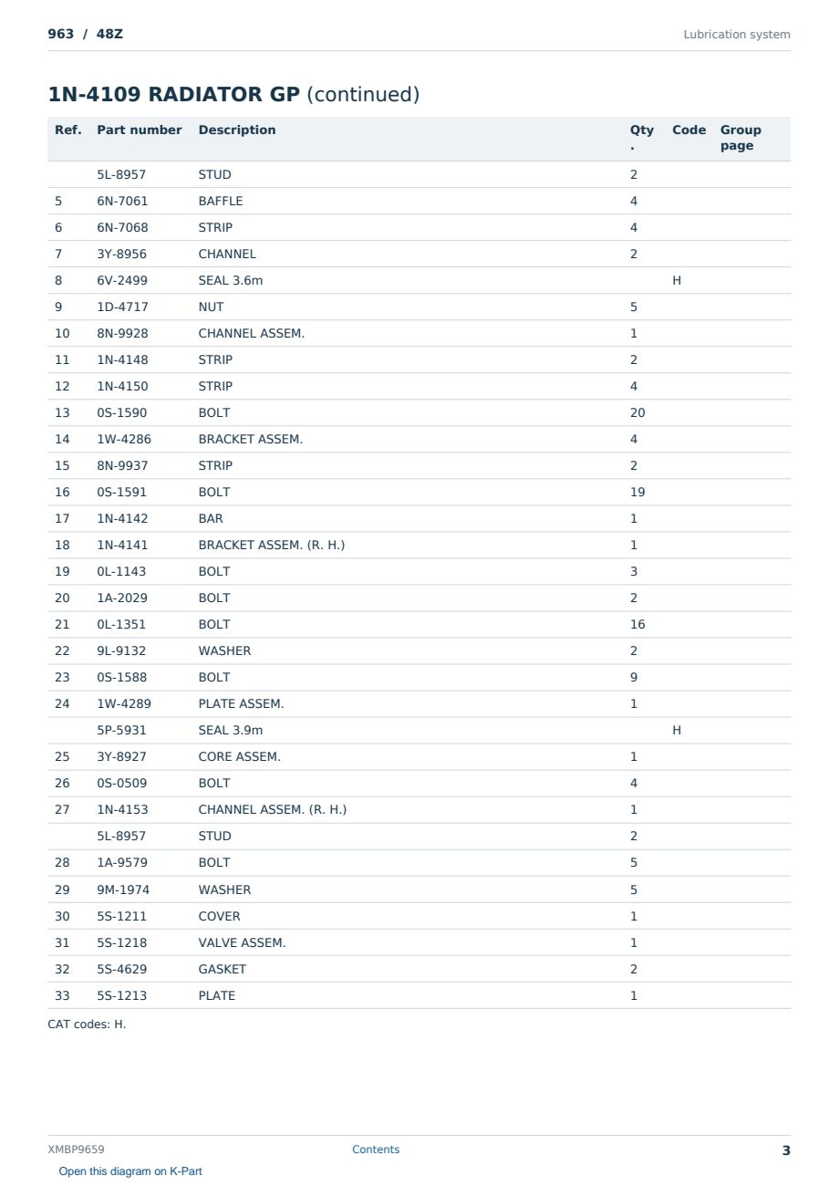 Caterpillar 963 S/N 48Z Partsbook XMBP9659 (English) - sample page 3 of 10 Caterpillar 963 S/N 48Z Partsbook XMBP9659 (English) - sample page 3 of 10