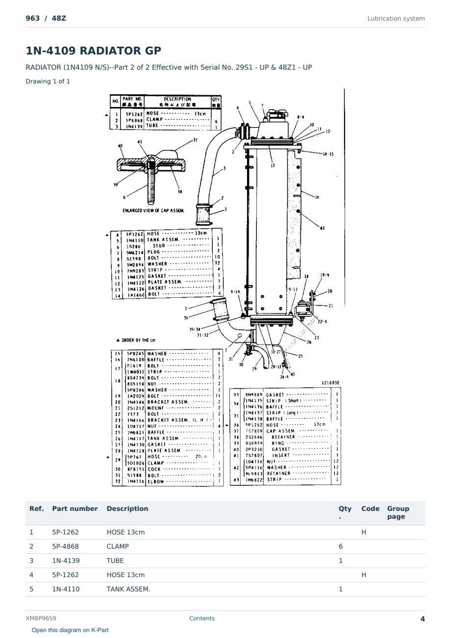 Caterpillar 963 S/N 48Z Partsbook XMBP9659 (English) - sample page 4 of 10 Caterpillar 963 S/N 48Z Partsbook XMBP9659 (English) - sample page 4 of 10