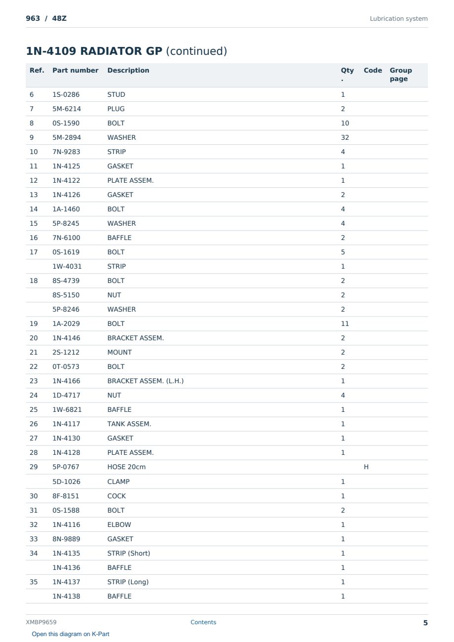 Caterpillar 963 S/N 48Z Partsbook XMBP9659 (English) - sample page 5 of 10 Caterpillar 963 S/N 48Z Partsbook XMBP9659 (English) - sample page 5 of 10