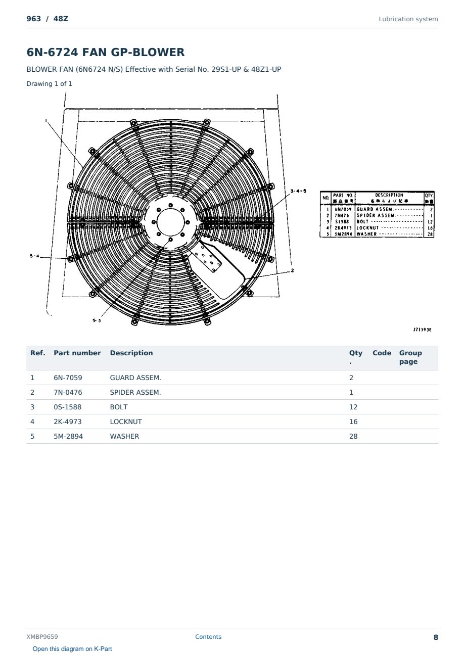 Caterpillar 963 S/N 48Z Partsbook XMBP9659 (English) - sample page 8 of 10 Caterpillar 963 S/N 48Z Partsbook XMBP9659 (English) - sample page 8 of 10