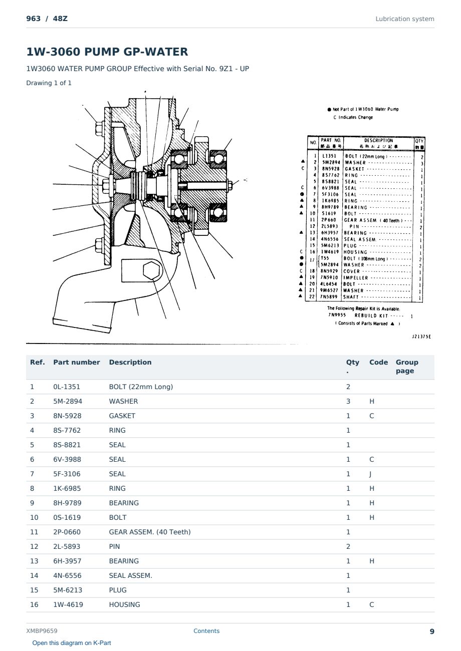 Caterpillar 963 S/N 48Z Partsbook XMBP9659 (English) - sample page 9 of 10 Caterpillar 963 S/N 48Z Partsbook XMBP9659 (English) - sample page 9 of 10