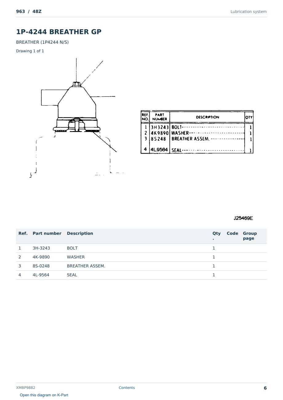Caterpillar 963 S/N 48Z Partsbook XMBP9882 (English) - sample page 6 of 10 Caterpillar 963 S/N 48Z Partsbook XMBP9882 (English) - sample page 6 of 10