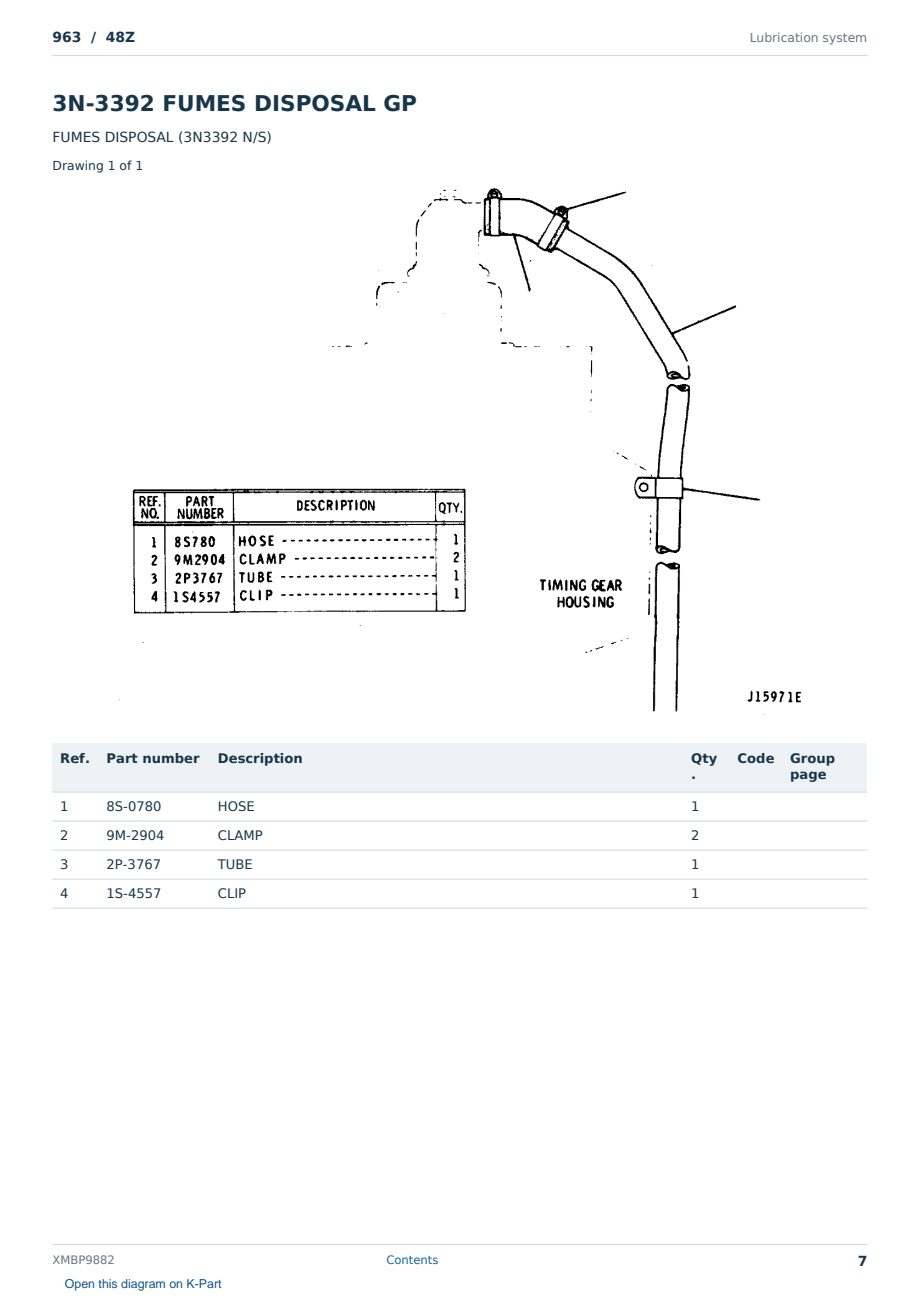 Caterpillar 963 S/N 48Z Partsbook XMBP9882 (English) - sample page 7 of 10 Caterpillar 963 S/N 48Z Partsbook XMBP9882 (English) - sample page 7 of 10