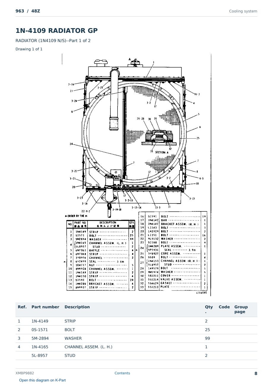 Caterpillar 963 S/N 48Z Partsbook XMBP9882 (English) - sample page 8 of 10 Caterpillar 963 S/N 48Z Partsbook XMBP9882 (English) - sample page 8 of 10