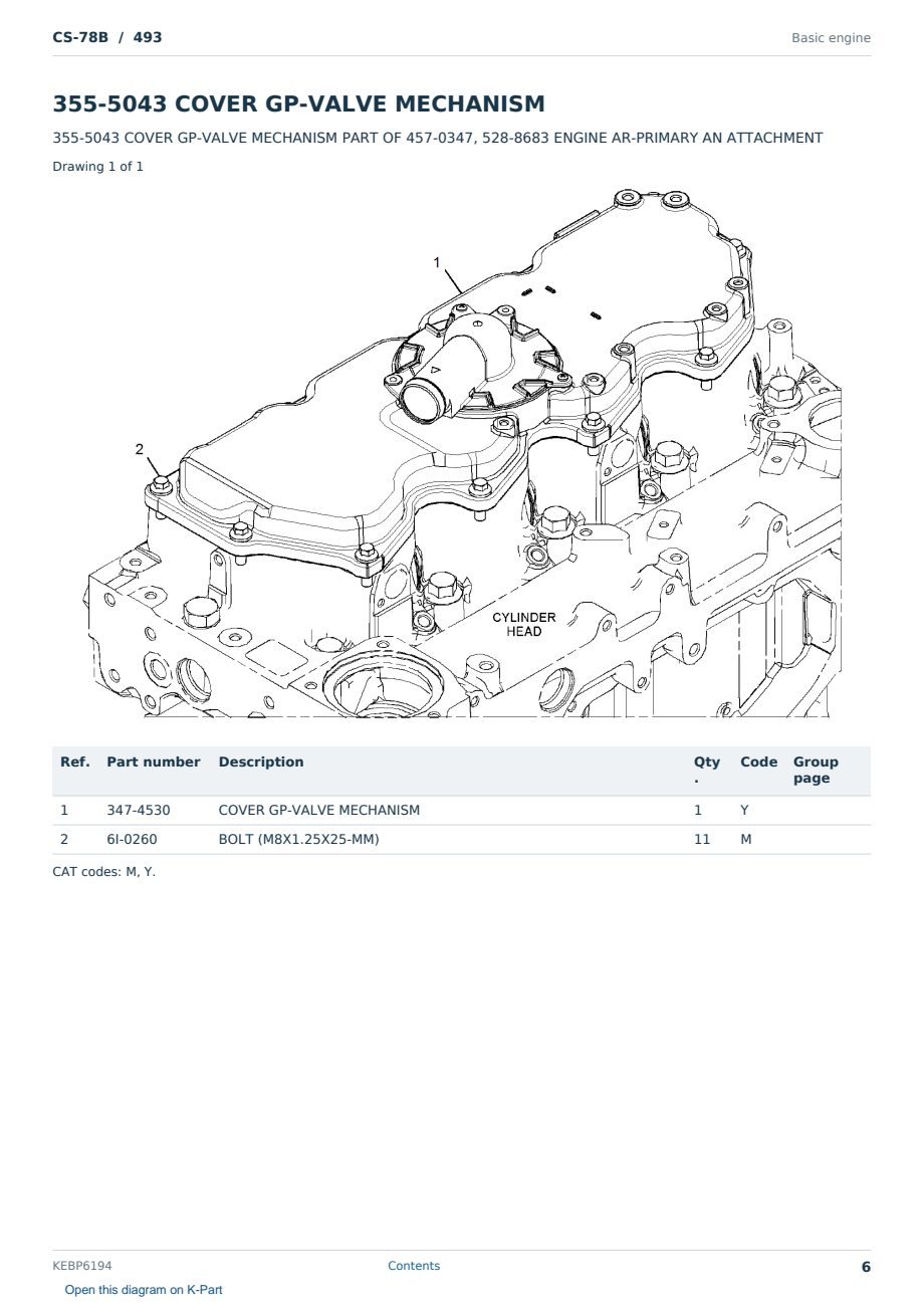 Caterpillar CS-78B S/N 493 Partsbook KEBP6194 (English) - sample page 6 of 10 Caterpillar CS-78B S/N 493 Partsbook KEBP6194 (English) - sample page 6 of 10