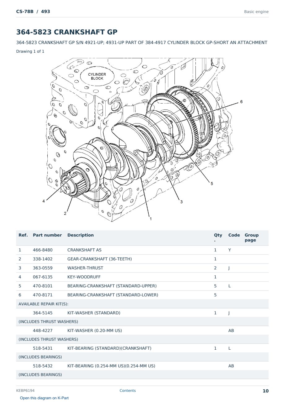 Caterpillar CS-78B S/N 493 Partsbook KEBP6194 (English) - sample page 10 of 10 Caterpillar CS-78B S/N 493 Partsbook KEBP6194 (English) - sample page 10 of 10