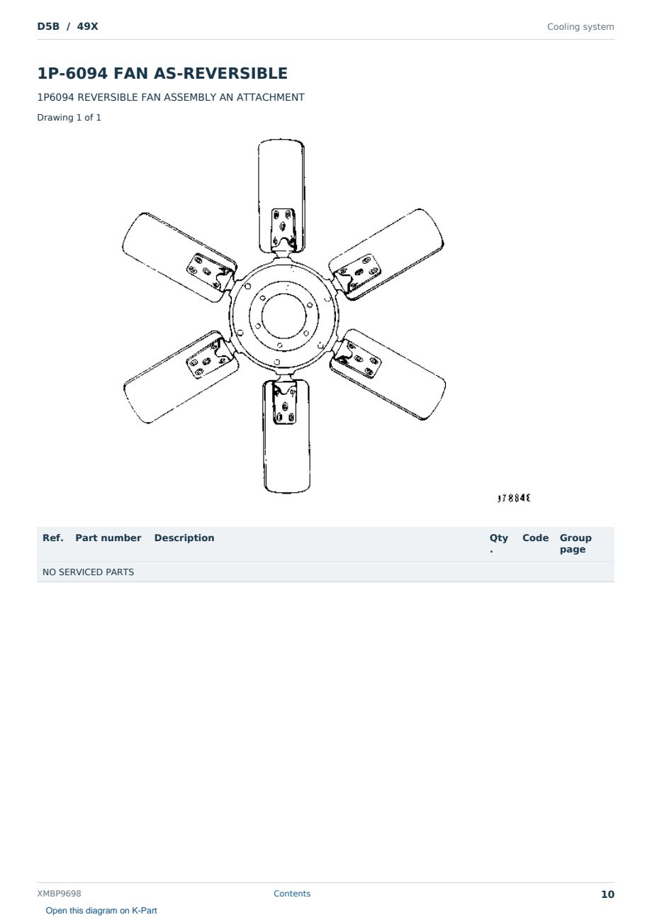 Caterpillar D5B S/N 49X Partsbook XMBP9698 (English) - sample page 10 of 10 Caterpillar D5B S/N 49X Partsbook XMBP9698 (English) - sample page 10 of 10