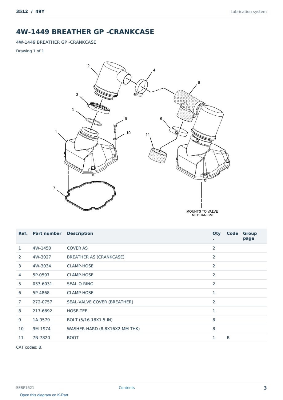 Caterpillar 3512 S/N 49Y Partsbook SEBP1621 (English) - sample page 3 of 10 Caterpillar 3512 S/N 49Y Partsbook SEBP1621 (English) - sample page 3 of 10