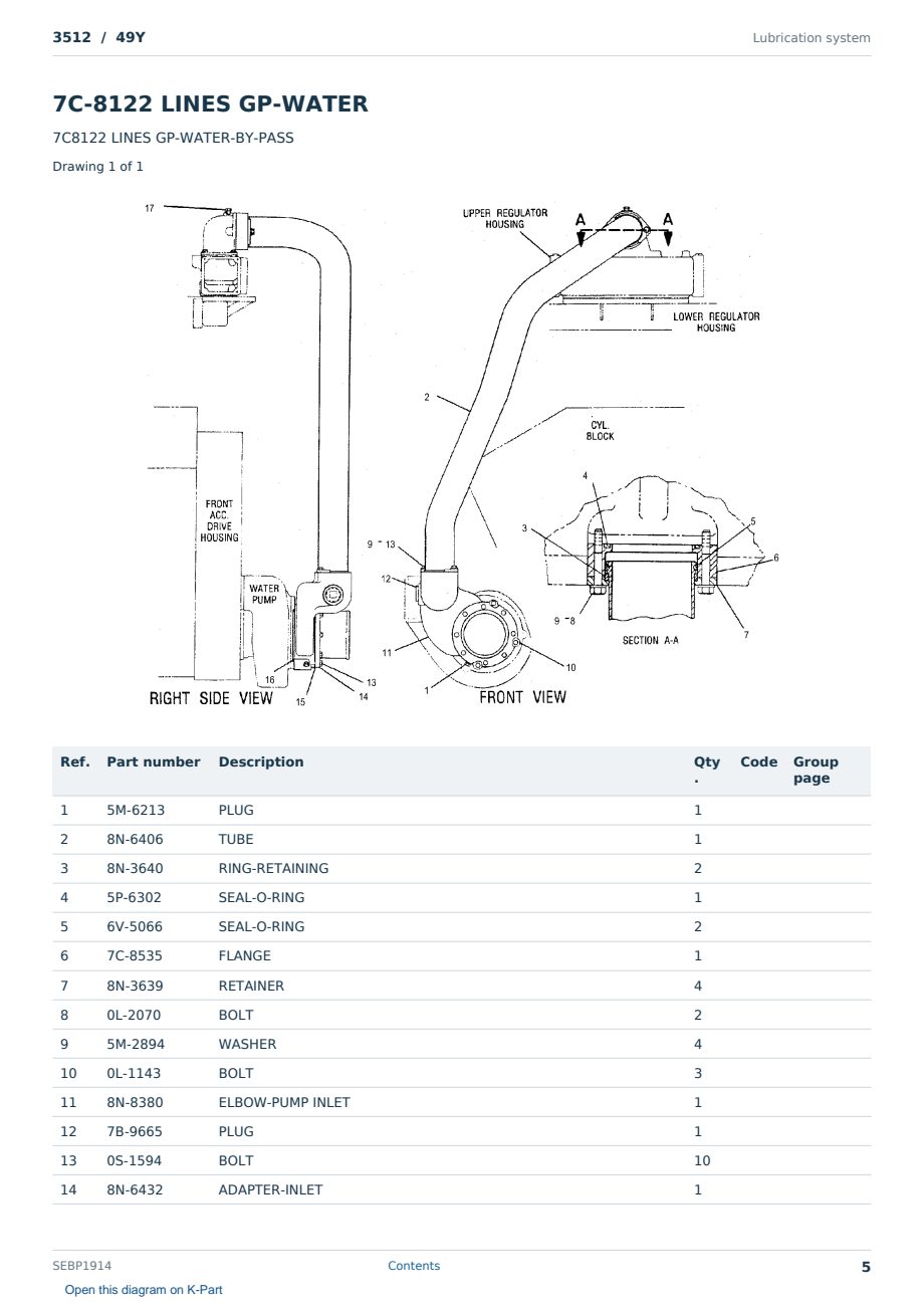 Caterpillar 3512 S/N 49Y Partsbook SEBP1914 (English) - sample page 5 of 10 Caterpillar 3512 S/N 49Y Partsbook SEBP1914 (English) - sample page 5 of 10