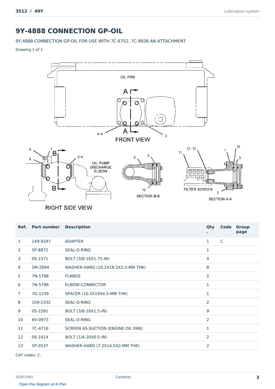 Caterpillar 3512 S/N 49Y Partsbook SEBP2965 (English) - sample page 3 of 10 Caterpillar 3512 S/N 49Y Partsbook SEBP2965 (English) - sample page 3 of 10
