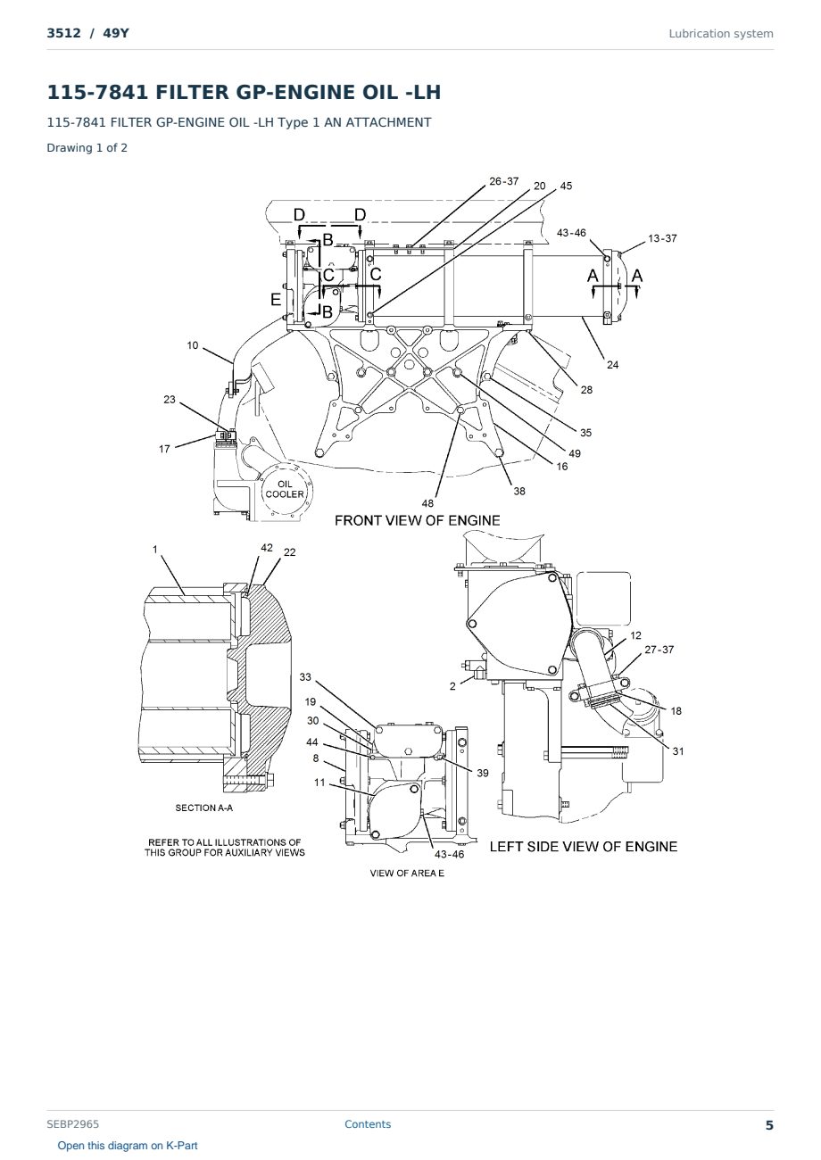 Caterpillar 3512 S/N 49Y Partsbook SEBP2965 (English) - sample page 5 of 10 Caterpillar 3512 S/N 49Y Partsbook SEBP2965 (English) - sample page 5 of 10