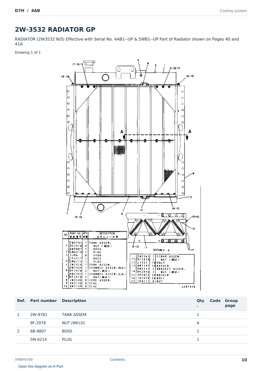 Caterpillar D7H S/N 4AB Partsbook XMBP9789 (English) - sample page 10 of 10 Caterpillar D7H S/N 4AB Partsbook XMBP9789 (English) - sample page 10 of 10