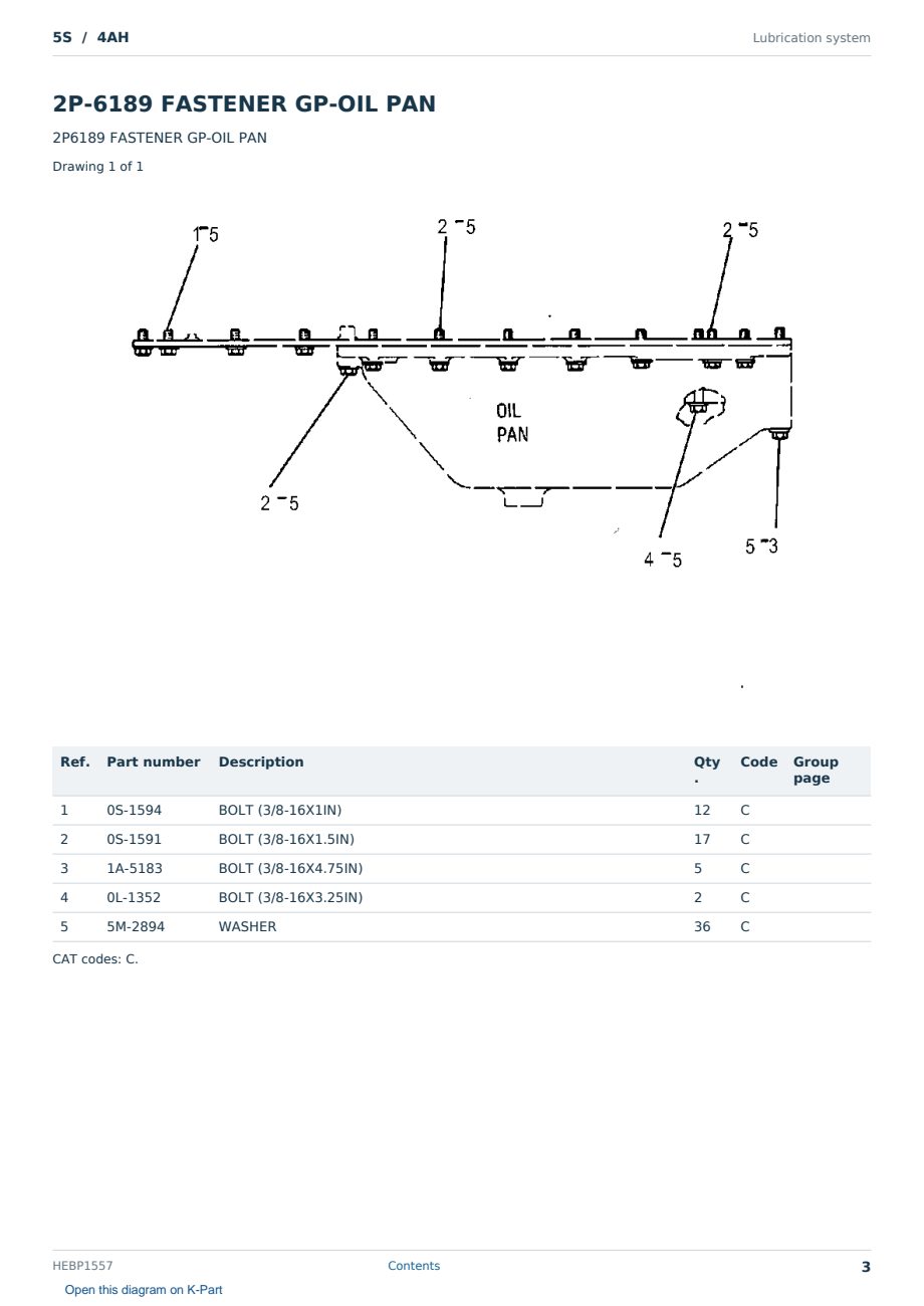 Caterpillar 5S S/N 4AH Partsbook HEBP1557 (English) - sample page 3 of 10 Caterpillar 5S S/N 4AH Partsbook HEBP1557 (English) - sample page 3 of 10