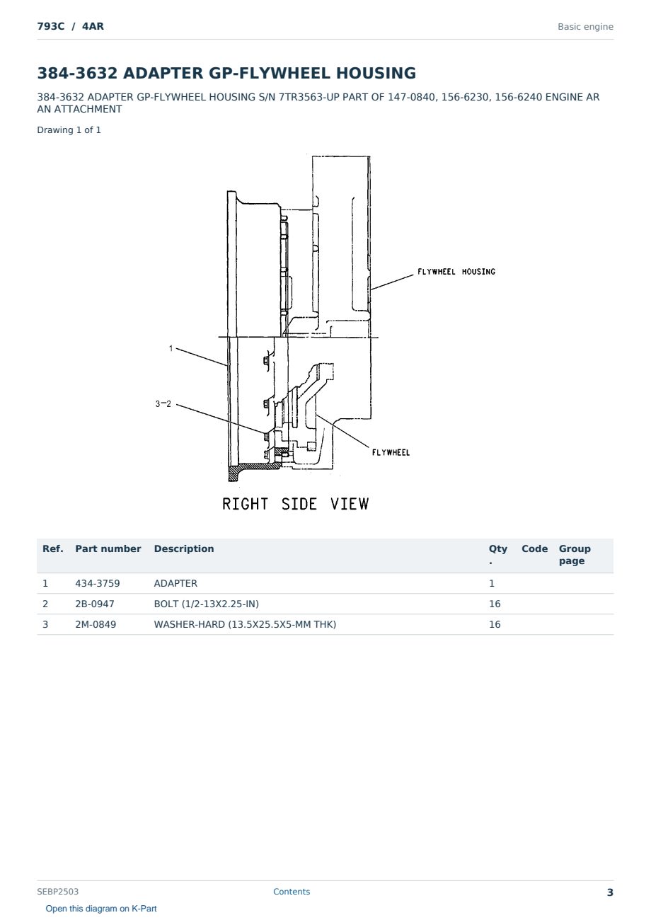 Caterpillar 793C S/N 4AR Partsbook SEBP2503 (English) - sample page 3 of 10 Caterpillar 793C S/N 4AR Partsbook SEBP2503 (English) - sample page 3 of 10
