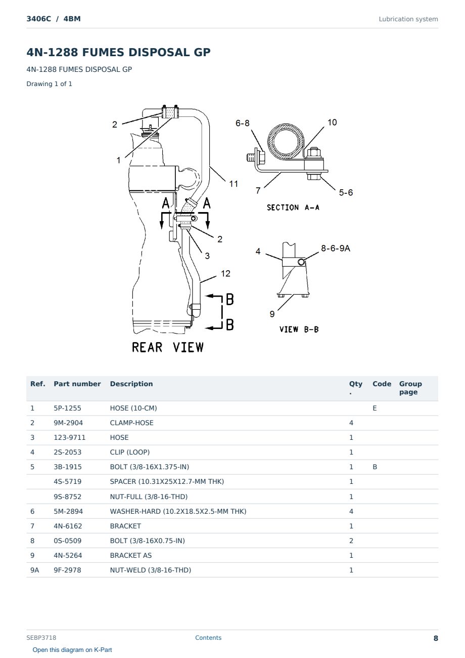 Caterpillar 3406C S/N 4BM Partsbook SEBP3718 (English) - sample page 8 of 10 Caterpillar 3406C S/N 4BM Partsbook SEBP3718 (English) - sample page 8 of 10