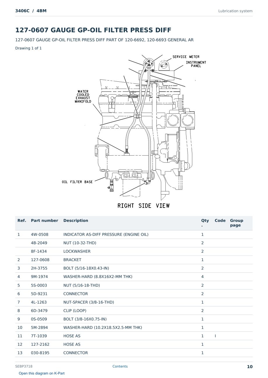 Caterpillar 3406C S/N 4BM Partsbook SEBP3718 (English) - sample page 10 of 10 Caterpillar 3406C S/N 4BM Partsbook SEBP3718 (English) - sample page 10 of 10