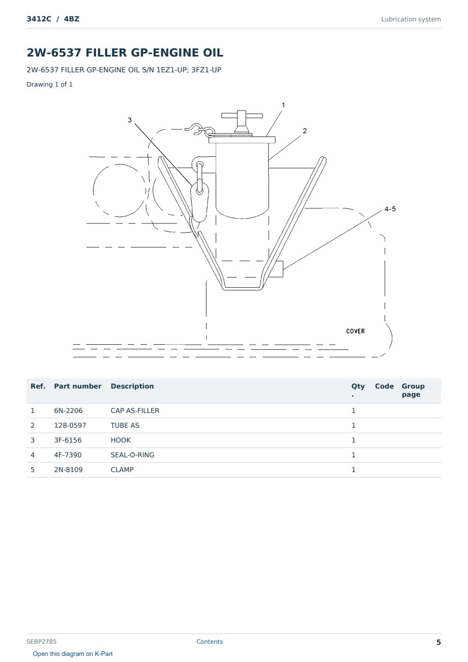 Caterpillar 3412C S/N 4BZ Partsbook SEBP2785 (English) - sample page 5 of 10 Caterpillar 3412C S/N 4BZ Partsbook SEBP2785 (English) - sample page 5 of 10