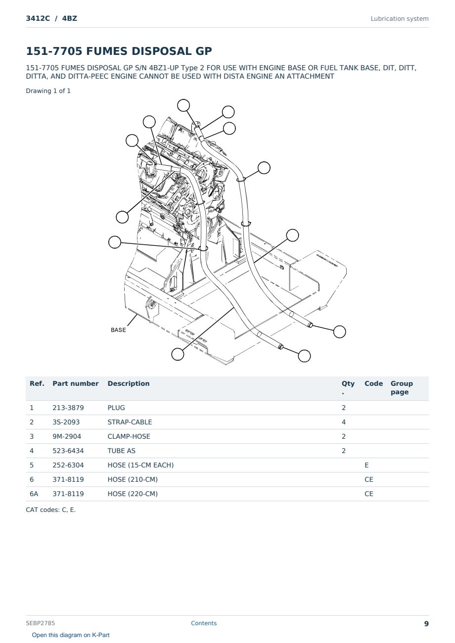 Caterpillar 3412C S/N 4BZ Partsbook SEBP2785 (English) - sample page 9 of 10 Caterpillar 3412C S/N 4BZ Partsbook SEBP2785 (English) - sample page 9 of 10