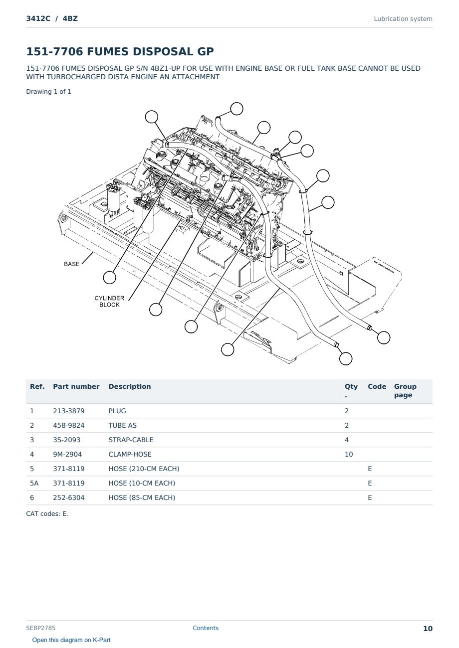Caterpillar 3412C S/N 4BZ Partsbook SEBP2785 (English) - sample page 10 of 10 Caterpillar 3412C S/N 4BZ Partsbook SEBP2785 (English) - sample page 10 of 10