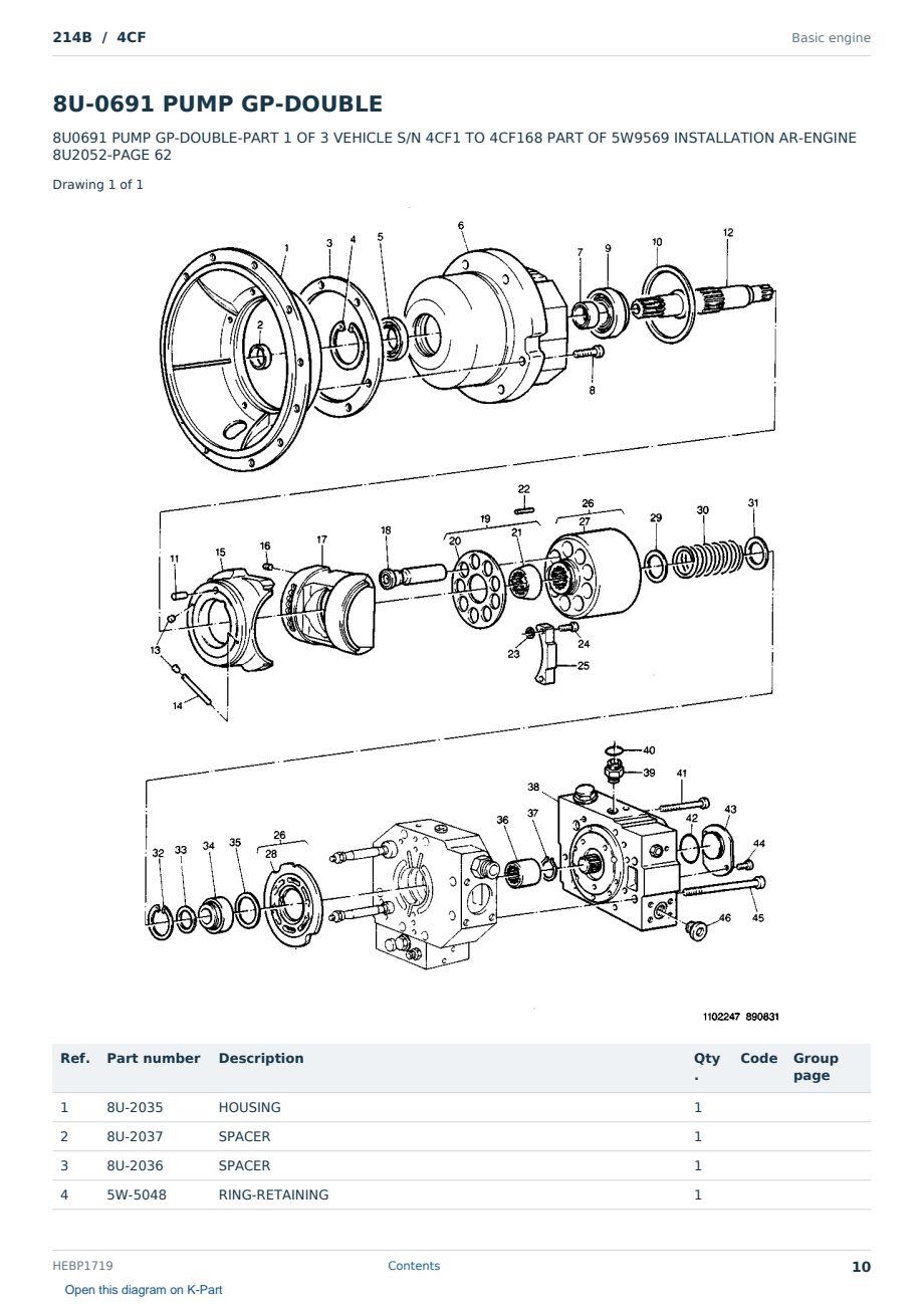 Caterpillar 214B S/N 4CF Partsbook HEBP1719 (English) - sample page 10 of 10 Caterpillar 214B S/N 4CF Partsbook HEBP1719 (English) - sample page 10 of 10
