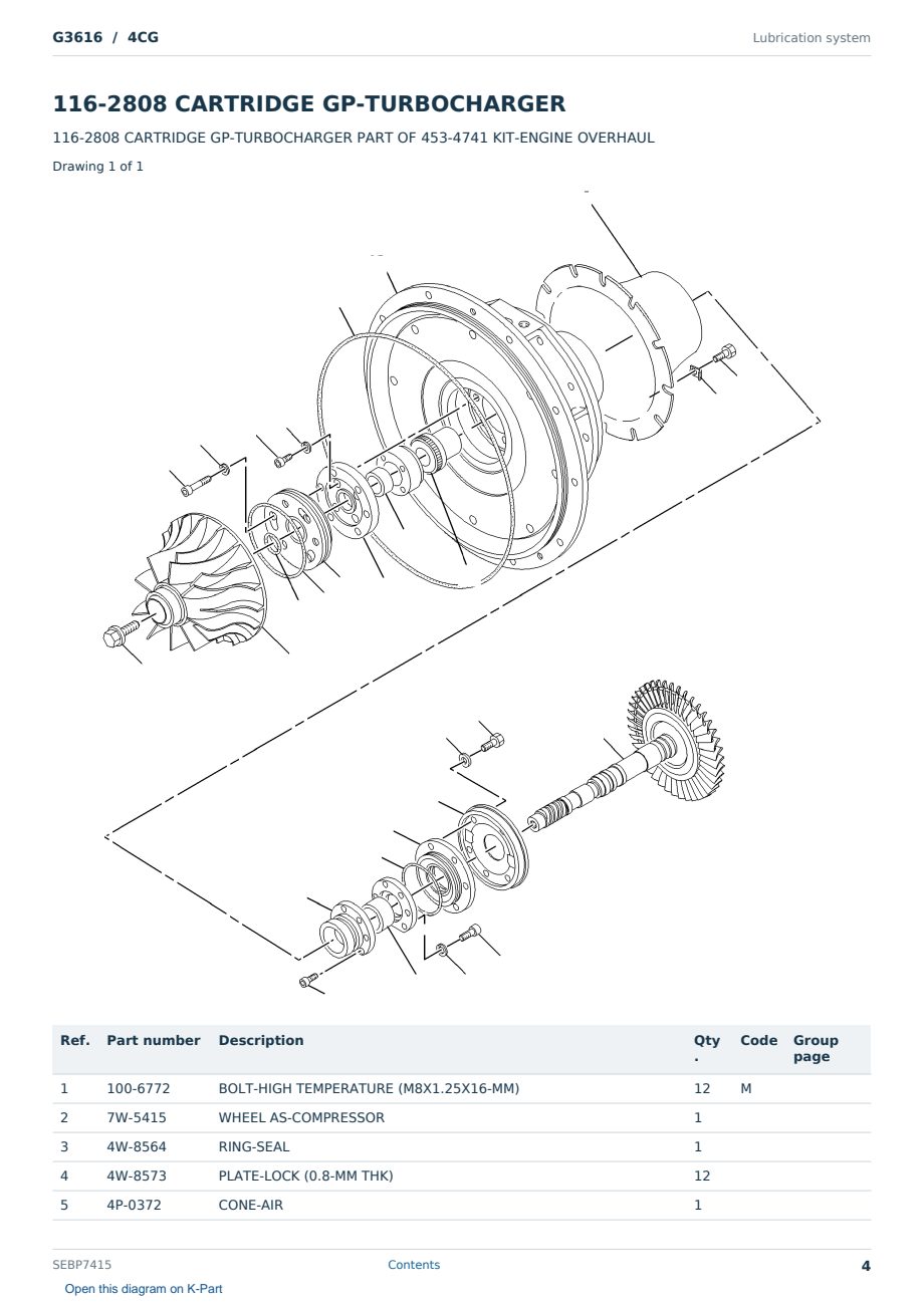 Caterpillar G3616 S/N 4CG Partsbook SEBP7415 (English) - sample page 4 of 10 Caterpillar G3616 S/N 4CG Partsbook SEBP7415 (English) - sample page 4 of 10