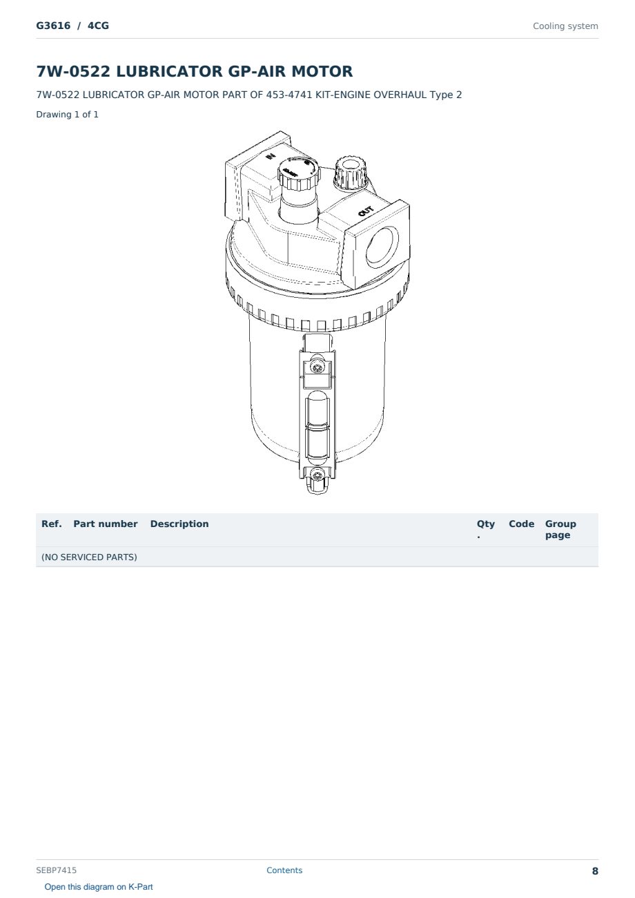 Caterpillar G3616 S/N 4CG Partsbook SEBP7415 (English) - sample page 8 of 10 Caterpillar G3616 S/N 4CG Partsbook SEBP7415 (English) - sample page 8 of 10