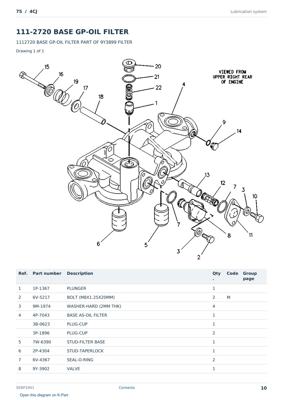 Caterpillar 75 S/N 4CJ Partsbook SEBP1941 (English) - sample page 10 of 10 Caterpillar 75 S/N 4CJ Partsbook SEBP1941 (English) - sample page 10 of 10