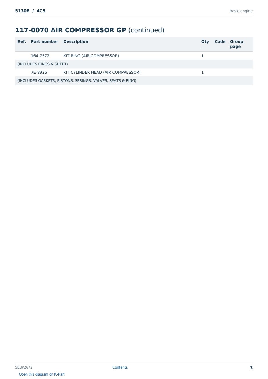 Caterpillar 5130B S/N 4CS Partsbook SEBP2672 (English) - sample page 3 of 10 Caterpillar 5130B S/N 4CS Partsbook SEBP2672 (English) - sample page 3 of 10