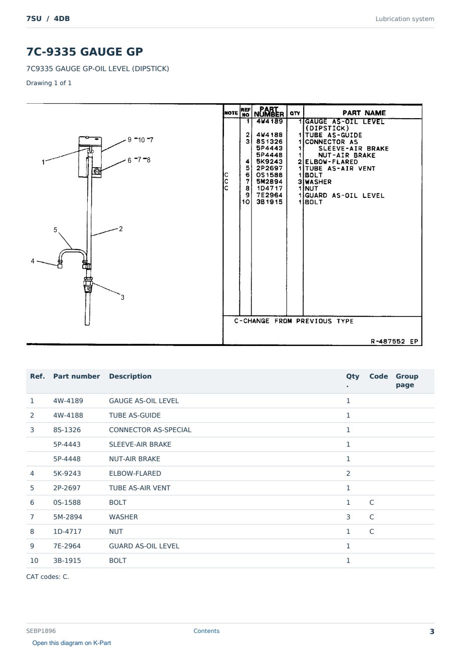 Caterpillar 7SU S/N 4DB Partsbook SEBP1896 (English) - sample page 3 of 10 Caterpillar 7SU S/N 4DB Partsbook SEBP1896 (English) - sample page 3 of 10