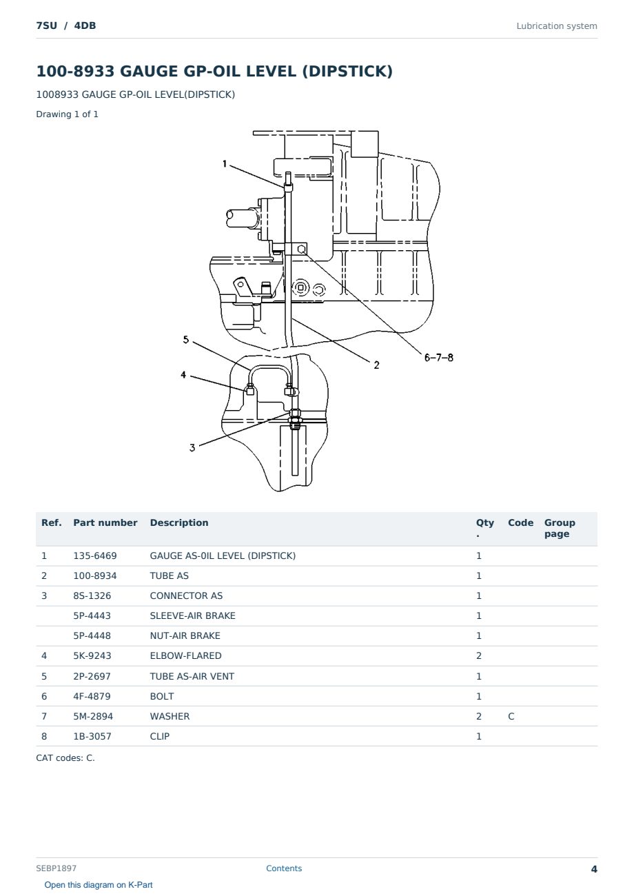 Caterpillar 7SU S/N 4DB Partsbook SEBP1897 (English) - sample page 4 of 10 Caterpillar 7SU S/N 4DB Partsbook SEBP1897 (English) - sample page 4 of 10