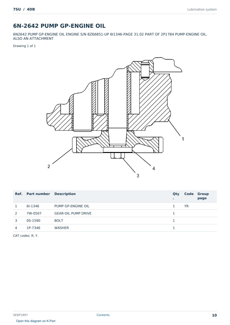 Caterpillar 7SU S/N 4DB Partsbook SEBP1897 (English) - sample page 10 of 10 Caterpillar 7SU S/N 4DB Partsbook SEBP1897 (English) - sample page 10 of 10