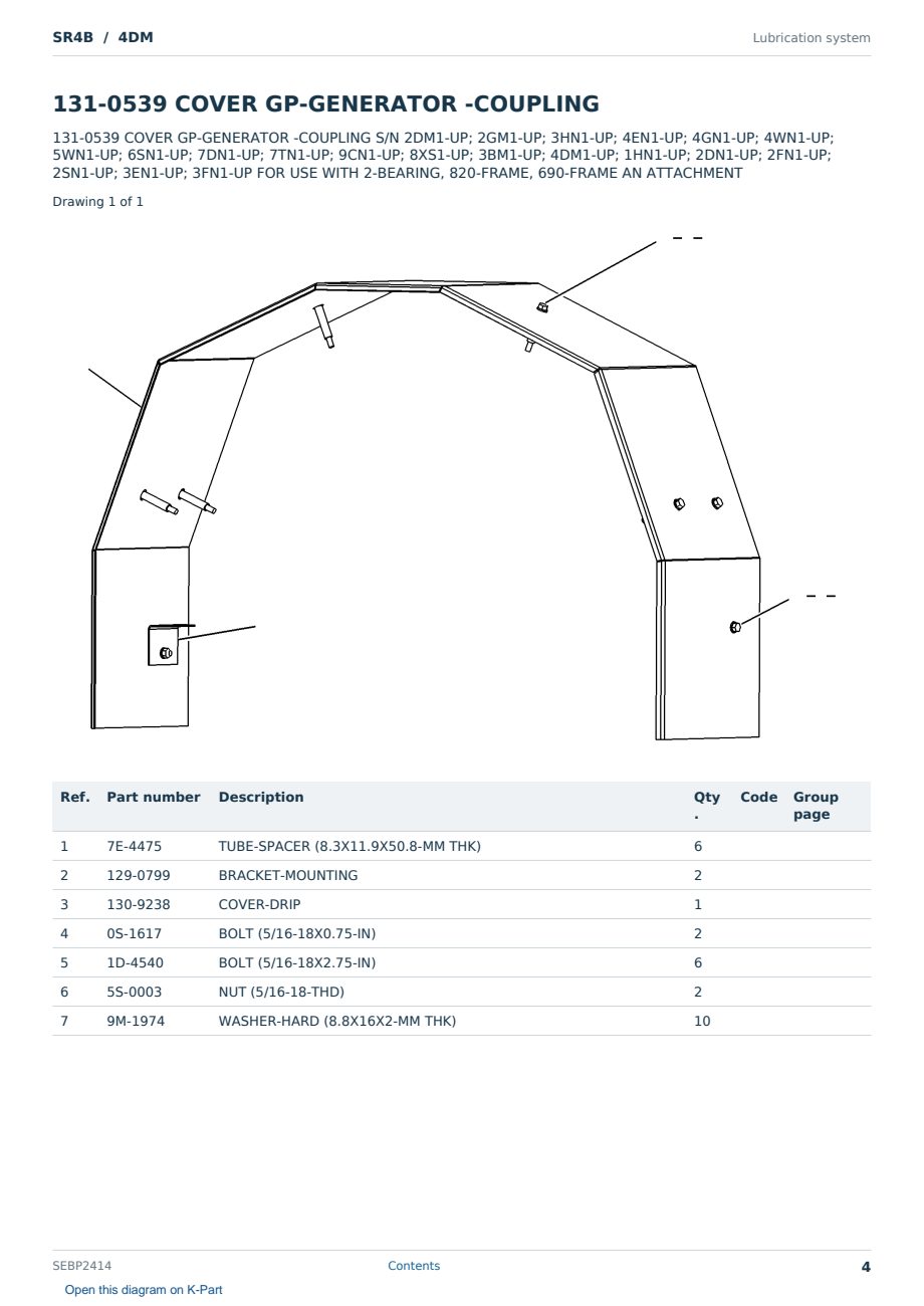 Caterpillar SR4B S/N 4DM Partsbook SEBP2414 (English) - sample page 4 of 10 Caterpillar SR4B S/N 4DM Partsbook SEBP2414 (English) - sample page 4 of 10