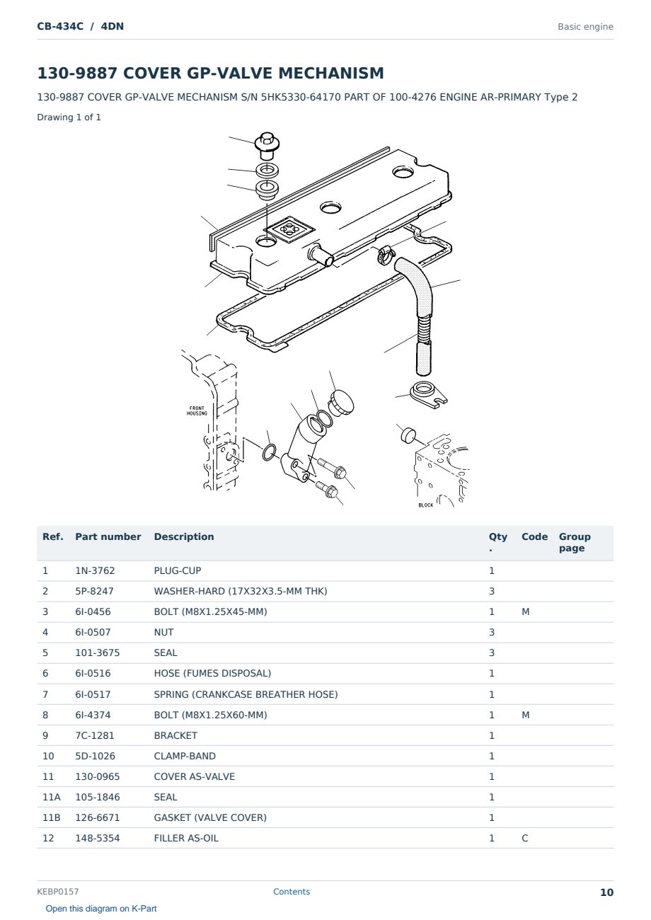 Caterpillar CB-434C S/N 4DN Partsbook KEBP0157 (English) - sample page 10 of 10 Caterpillar CB-434C S/N 4DN Partsbook KEBP0157 (English) - sample page 10 of 10