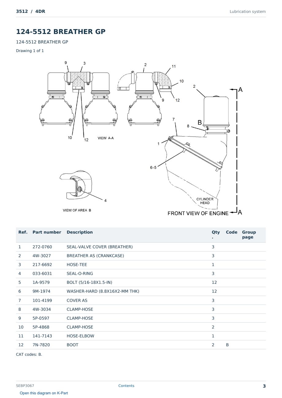 Caterpillar 3512 S/N 4DR Partsbook SEBP3067 (English) - sample page 3 of 10 Caterpillar 3512 S/N 4DR Partsbook SEBP3067 (English) - sample page 3 of 10