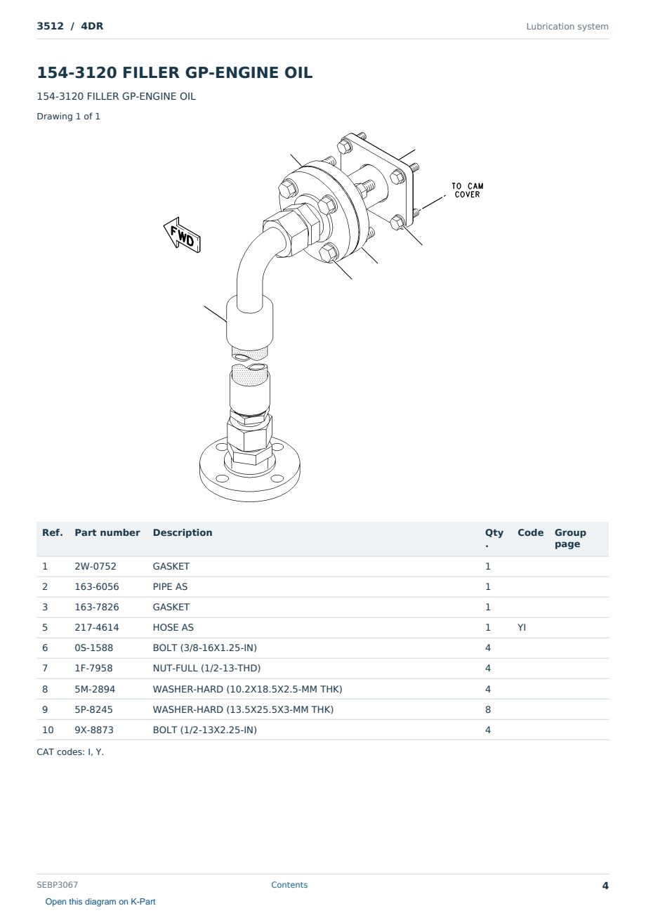 Caterpillar 3512 S/N 4DR Partsbook SEBP3067 (English) - sample page 4 of 10 Caterpillar 3512 S/N 4DR Partsbook SEBP3067 (English) - sample page 4 of 10