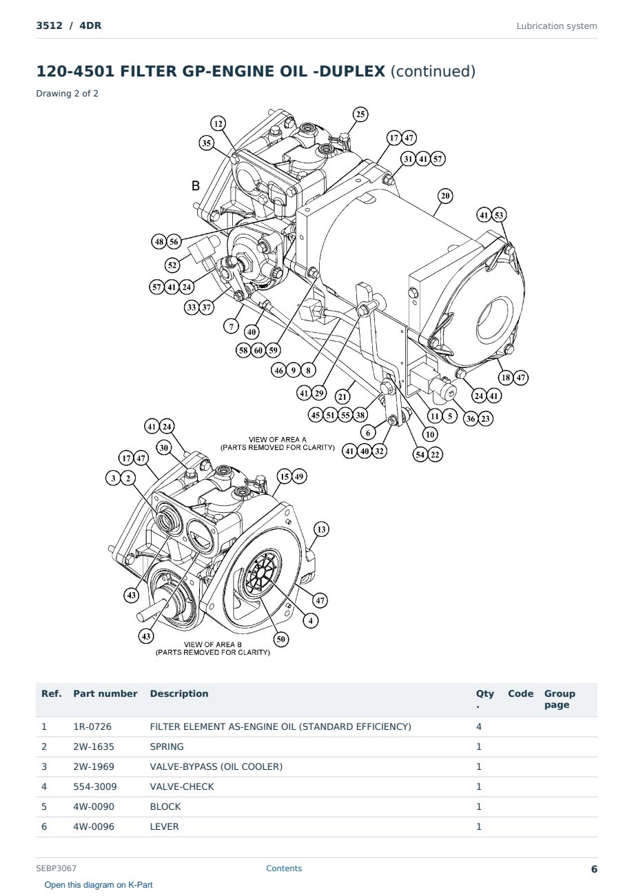 Caterpillar 3512 S/N 4DR Partsbook SEBP3067 (English) - sample page 6 of 10 Caterpillar 3512 S/N 4DR Partsbook SEBP3067 (English) - sample page 6 of 10