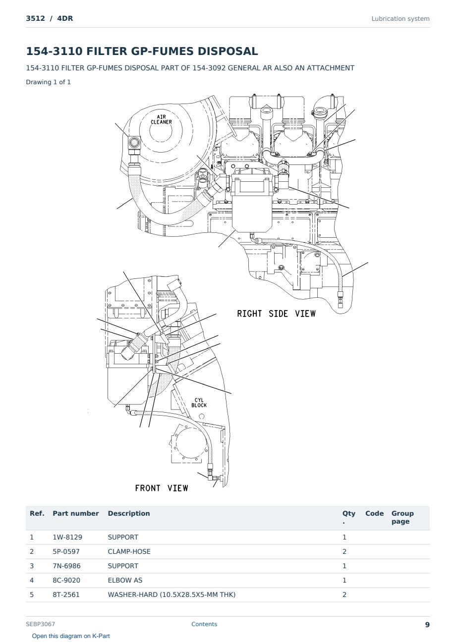 Caterpillar 3512 S/N 4DR Partsbook SEBP3067 (English) - sample page 9 of 10 Caterpillar 3512 S/N 4DR Partsbook SEBP3067 (English) - sample page 9 of 10
