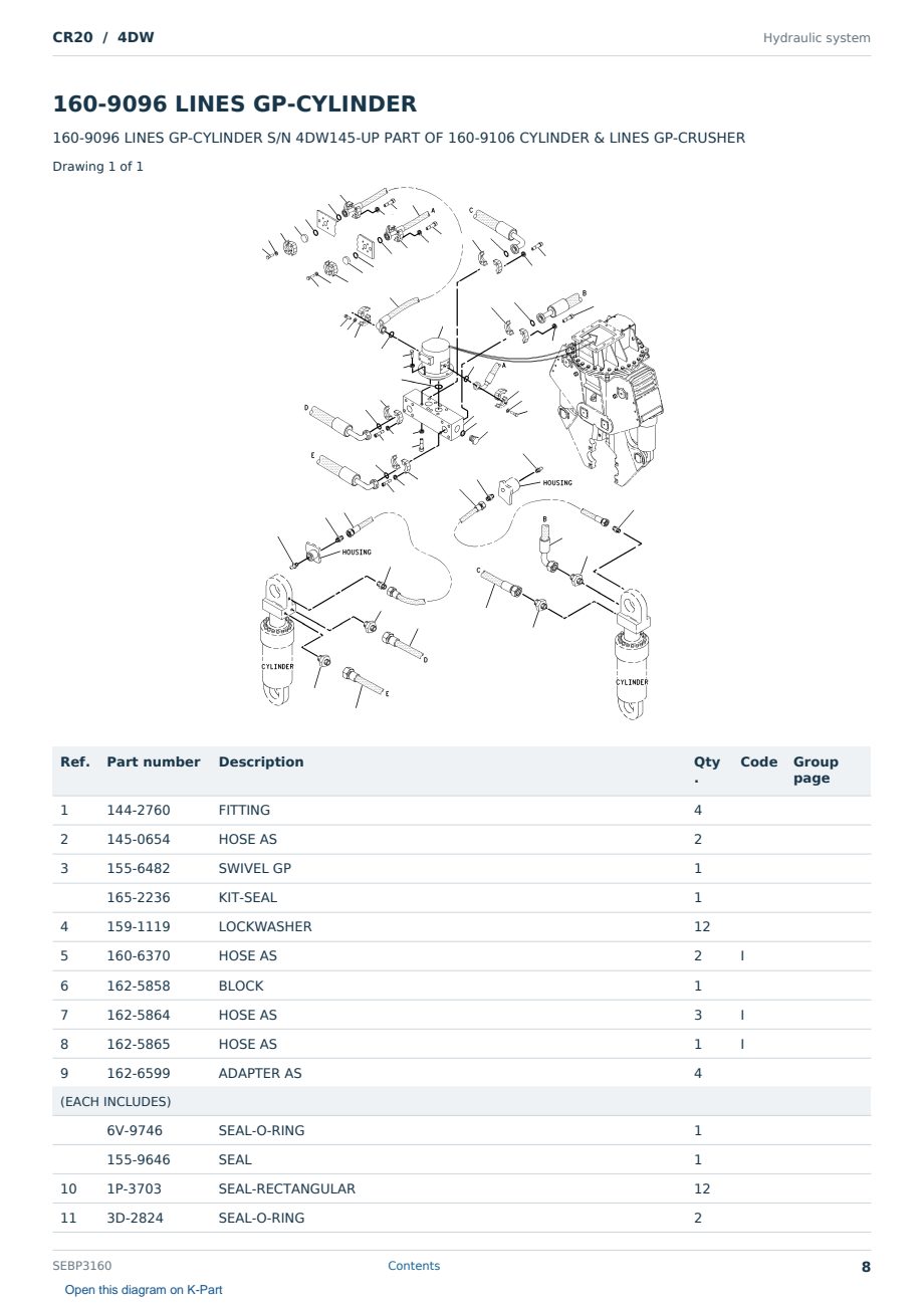 Caterpillar CR20 S/N 4DW Partsbook SEBP3160 (English) - sample page 8 of 10 Caterpillar CR20 S/N 4DW Partsbook SEBP3160 (English) - sample page 8 of 10