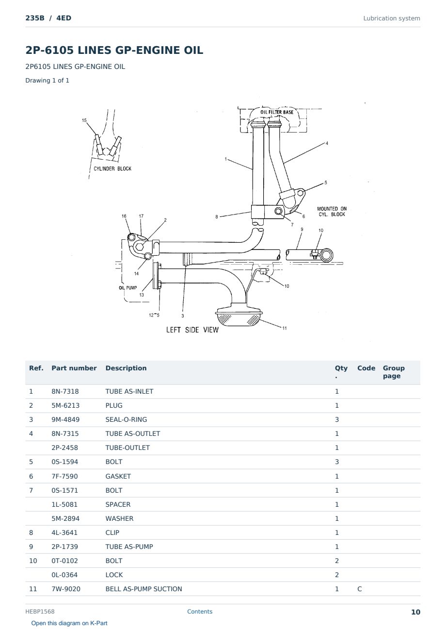 Caterpillar 235B S/N 4ED Partsbook HEBP1568 (English) - sample page 10 of 10 Caterpillar 235B S/N 4ED Partsbook HEBP1568 (English) - sample page 10 of 10