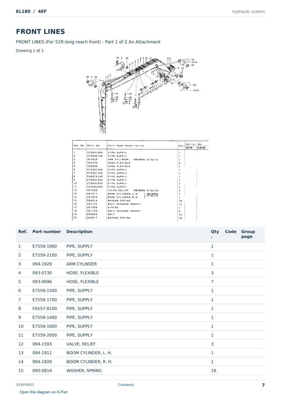 Caterpillar EL180 S/N 4EF Partsbook XEBP9902 (English) - sample page 7 of 10 Caterpillar EL180 S/N 4EF Partsbook XEBP9902 (English) - sample page 7 of 10