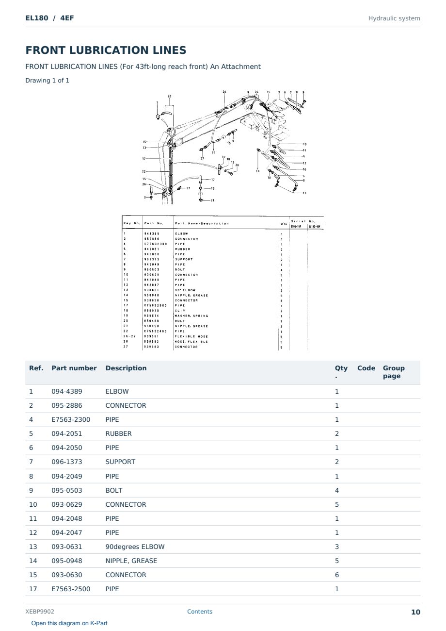 Caterpillar EL180 S/N 4EF Partsbook XEBP9902 (English) - sample page 10 of 10 Caterpillar EL180 S/N 4EF Partsbook XEBP9902 (English) - sample page 10 of 10