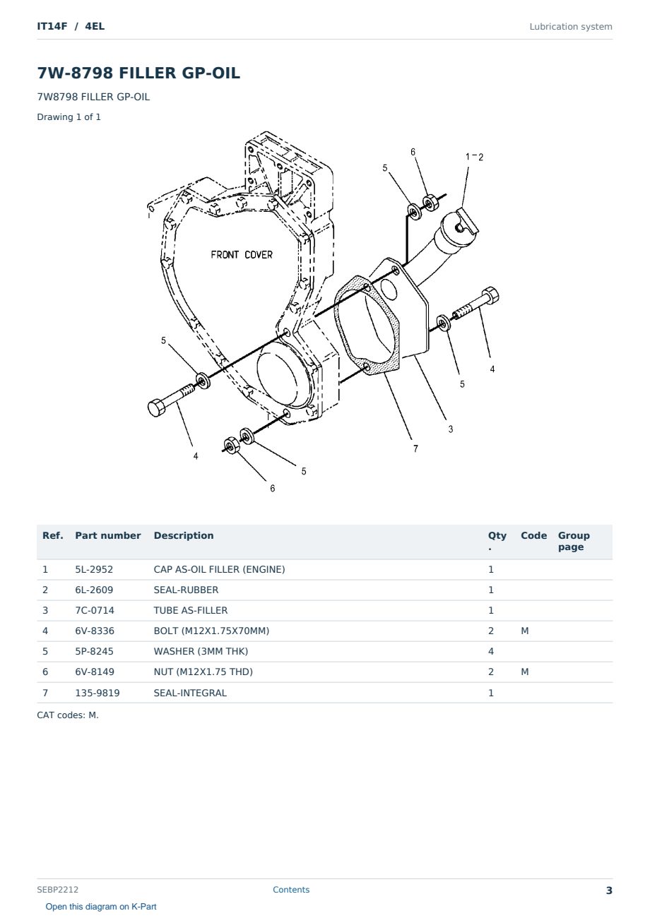 Caterpillar IT14F S/N 4EL Partsbook SEBP2212 (English) - sample page 3 of 10 Caterpillar IT14F S/N 4EL Partsbook SEBP2212 (English) - sample page 3 of 10