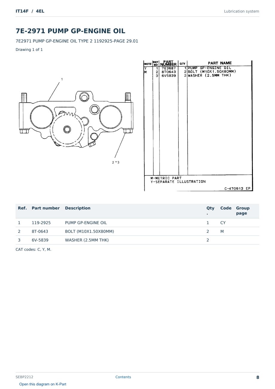 Caterpillar IT14F S/N 4EL Partsbook SEBP2212 (English) - sample page 8 of 10 Caterpillar IT14F S/N 4EL Partsbook SEBP2212 (English) - sample page 8 of 10