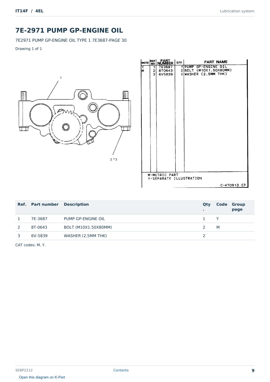 Caterpillar IT14F S/N 4EL Partsbook SEBP2212 (English) - sample page 9 of 10 Caterpillar IT14F S/N 4EL Partsbook SEBP2212 (English) - sample page 9 of 10