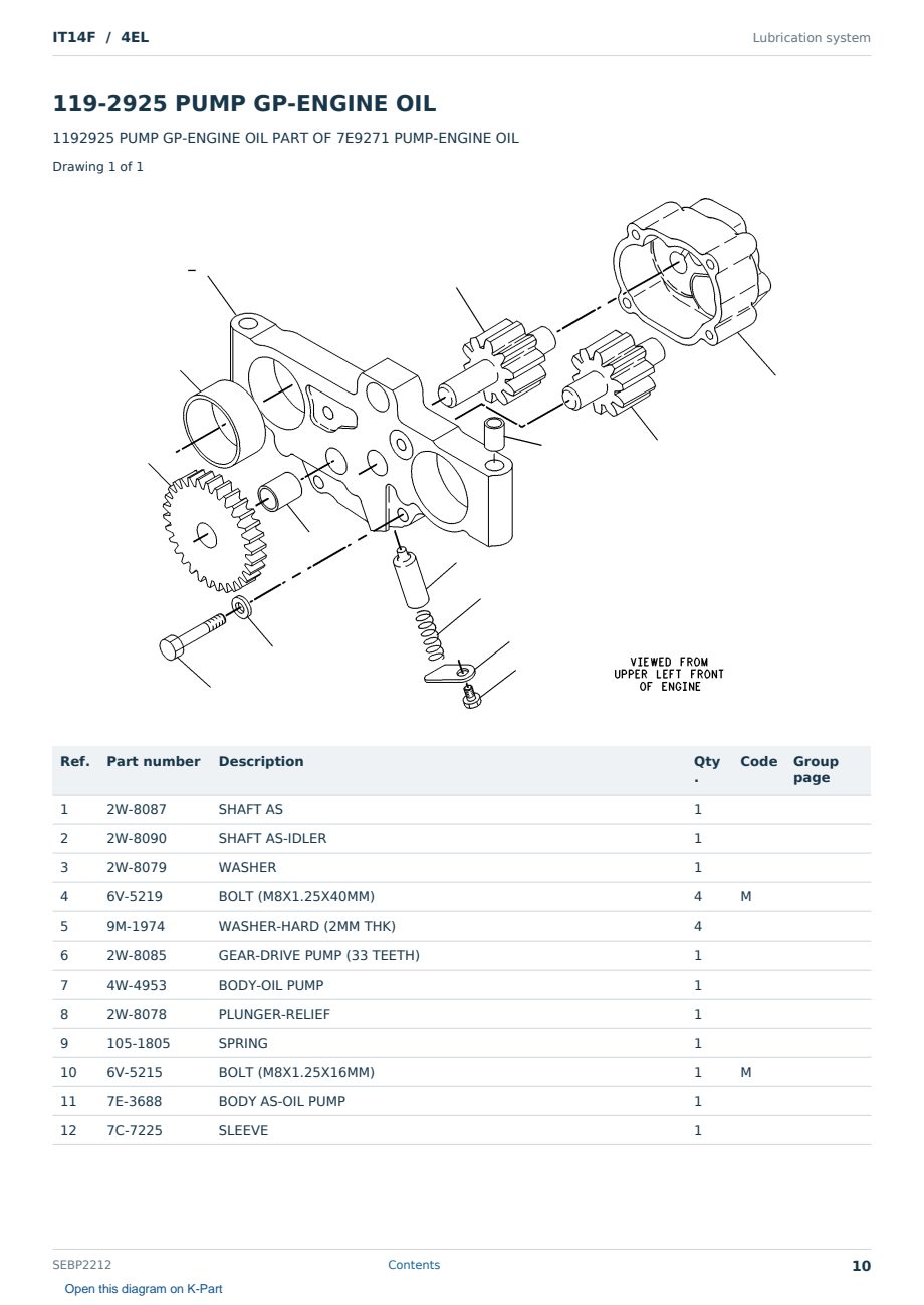 Caterpillar IT14F S/N 4EL Partsbook SEBP2212 (English) - sample page 10 of 10 Caterpillar IT14F S/N 4EL Partsbook SEBP2212 (English) - sample page 10 of 10