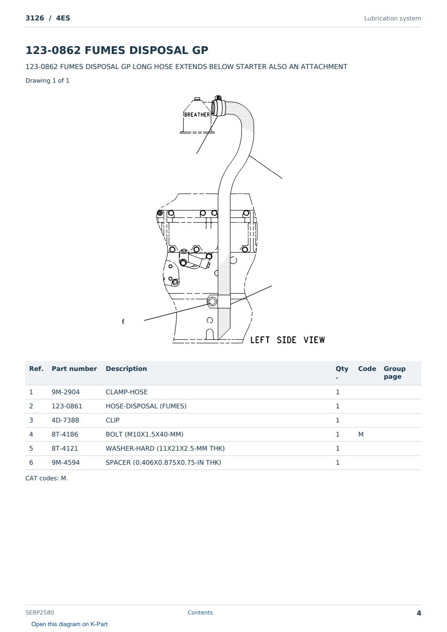 Caterpillar 3126 S/N 4ES Partsbook SEBP2580 (English) - sample page 4 of 10 Caterpillar 3126 S/N 4ES Partsbook SEBP2580 (English) - sample page 4 of 10