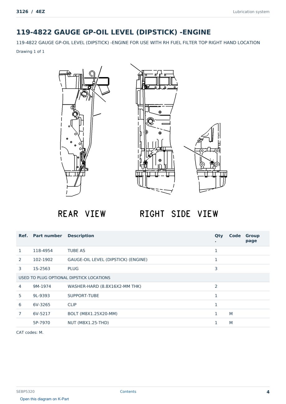 Caterpillar 3126 S/N 4EZ Partsbook SEBP5320 (English) - sample page 4 of 10 Caterpillar 3126 S/N 4EZ Partsbook SEBP5320 (English) - sample page 4 of 10