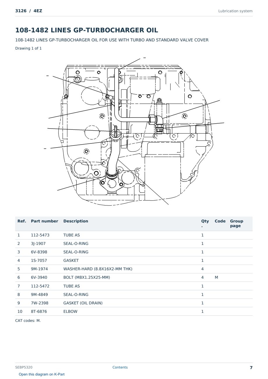 Caterpillar 3126 S/N 4EZ Partsbook SEBP5320 (English) - sample page 7 of 10 Caterpillar 3126 S/N 4EZ Partsbook SEBP5320 (English) - sample page 7 of 10